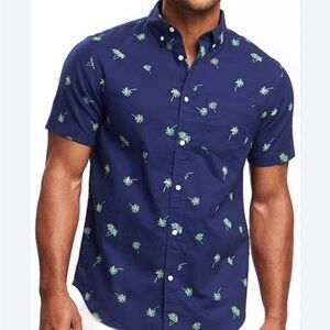Old Navy The Oxford Palm Tree Slim Fit Shirt